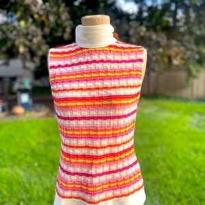 SALE- Missoni Pink and Orange Knit Sleeveless Top - imperfections